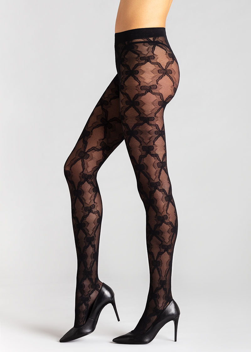 Pizzo Floreale Calzedonia Calze Pizzo Pizzo Collant Neri